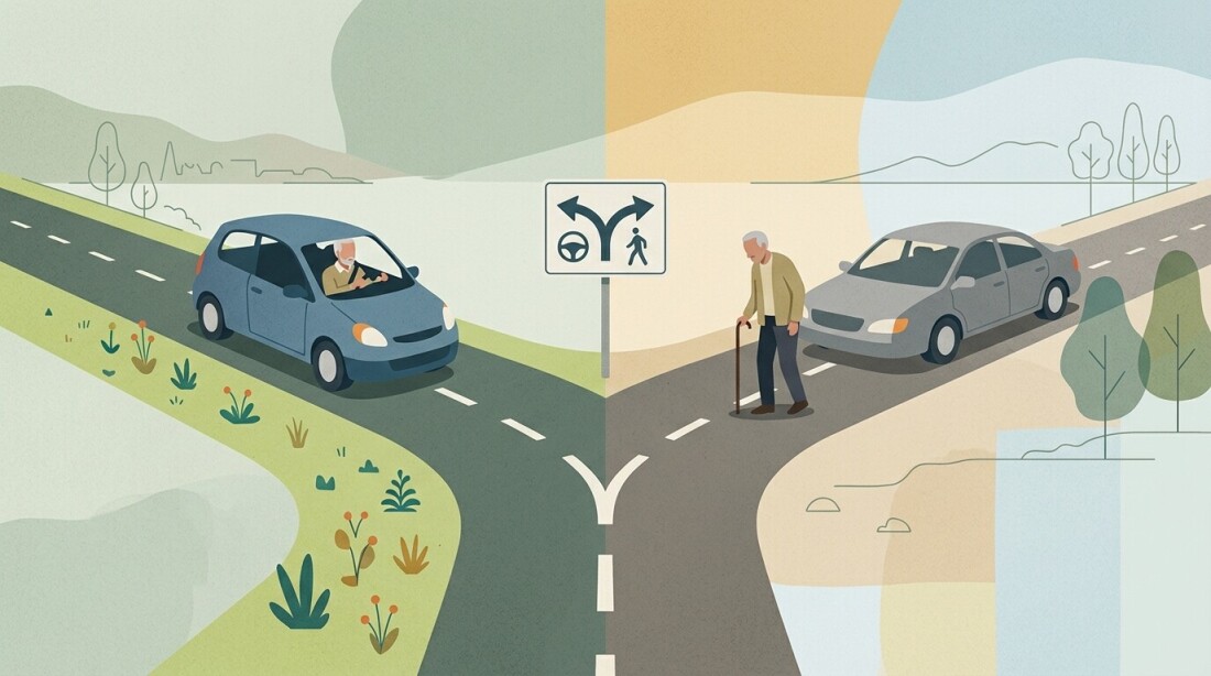 運転をやめた人のリスク約2倍のイメージ図