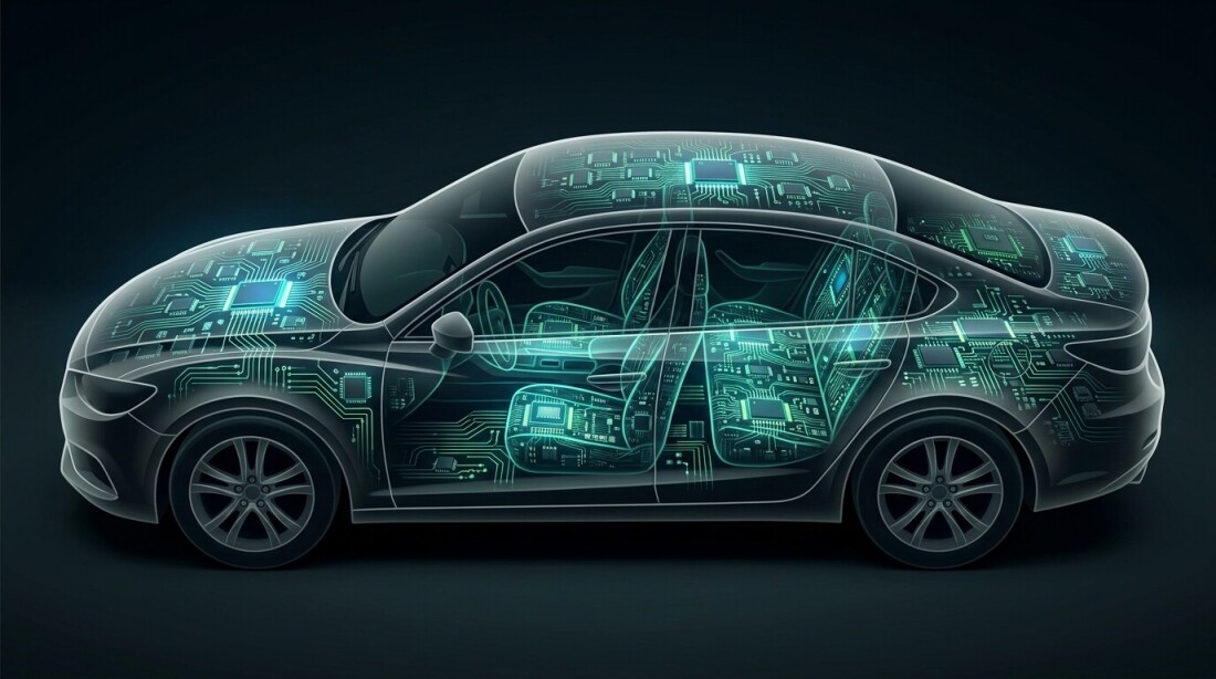 走る電子機器 - 車載半導体の模式図