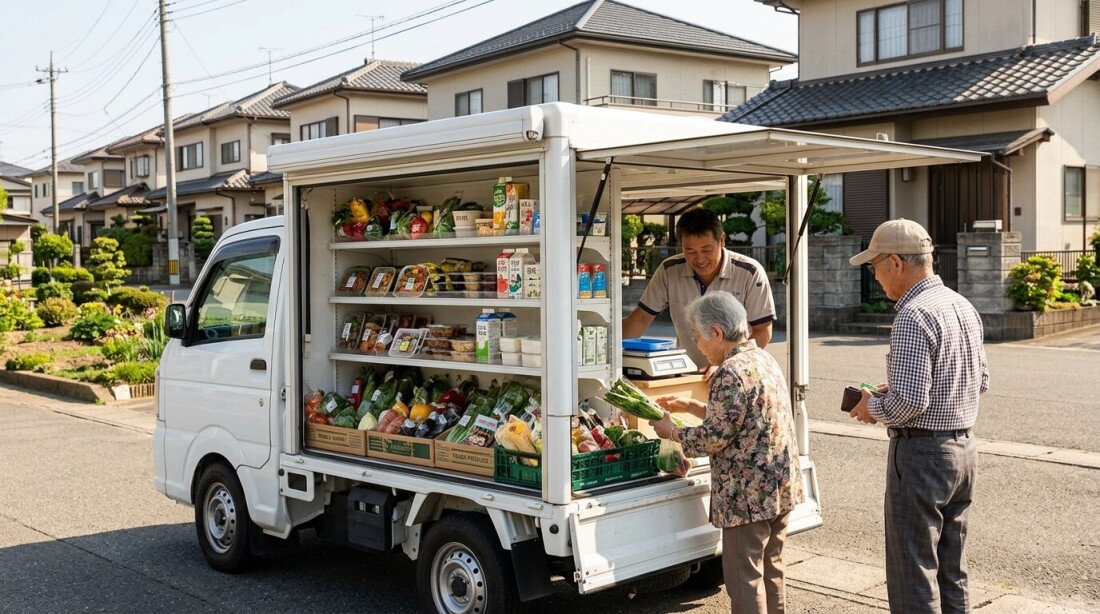 移動スーパーの軽トラック（記事サムネイル）