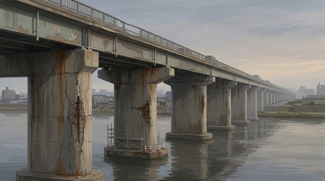 老朽化する橋と道路インフラ（本文中画像）